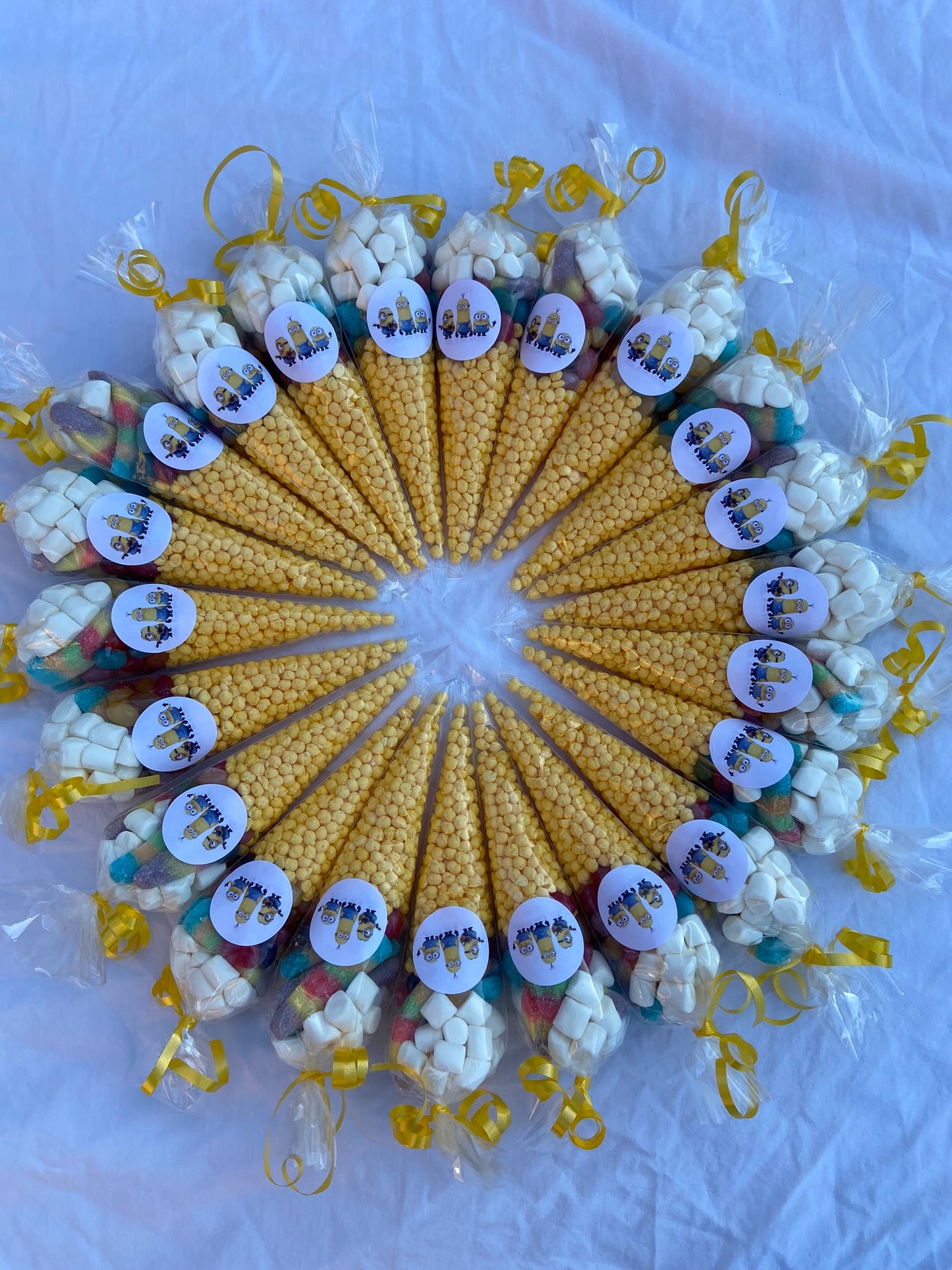 Yellow Sweet Cones with a Minions Theme